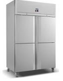 GN1200TN  4-door  chiller   size:1340x800x2040mm   temperature:’+2～+8℃  R290  capacity:1150L sus304# ventilation