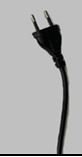 power  cor    1m + European plug,pvc  white/blac  k