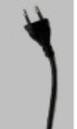 ##205##Pover Cord  1m + European plug.pvc  White/Black