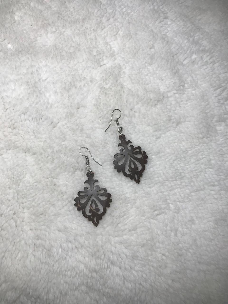 004 Coconut Cells Earrings (Hand Made)