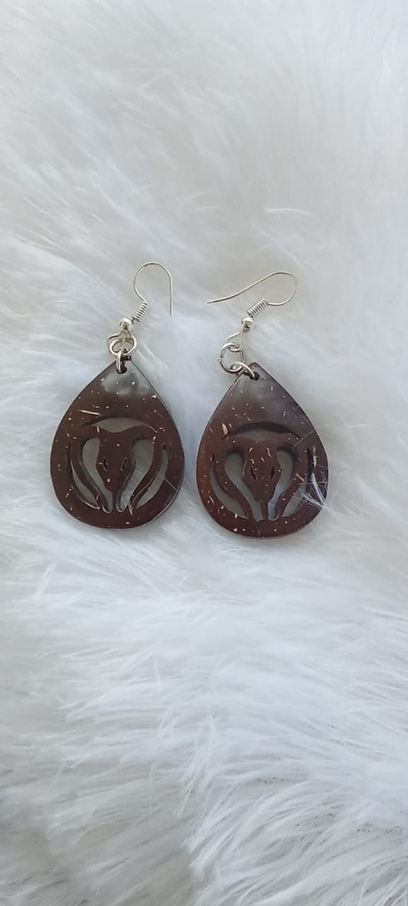 Coconut Shell Earring : 00125##